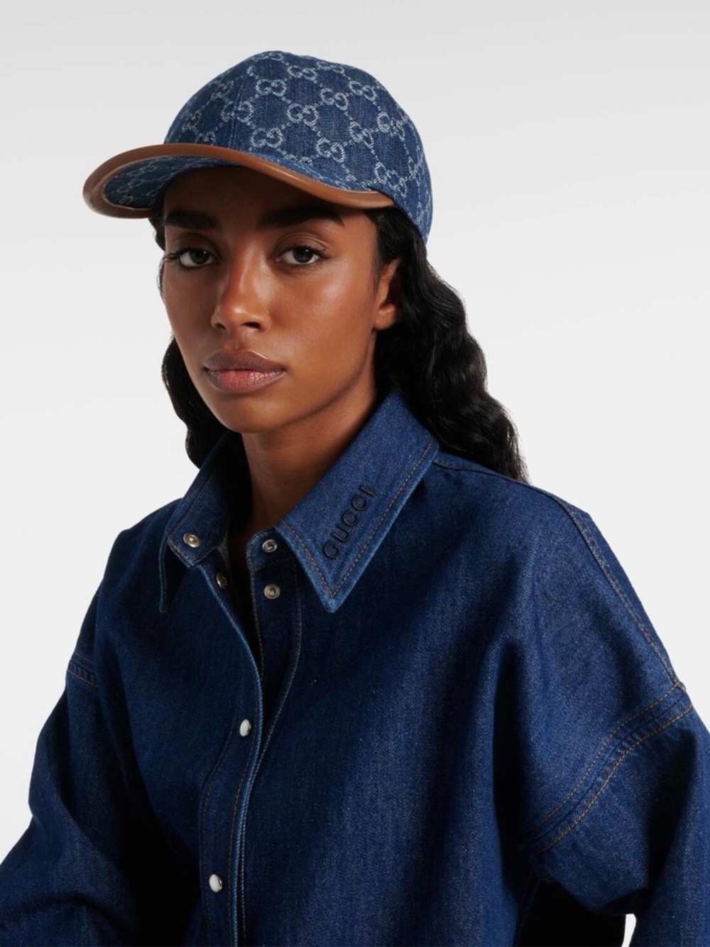 NEW Gucci GG Monogrammed Denim Baseball Cap - Picture 9 of 11